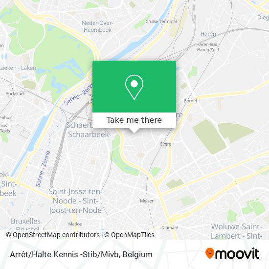 Arrêt/Halte Kennis -Stib/Mivb map
