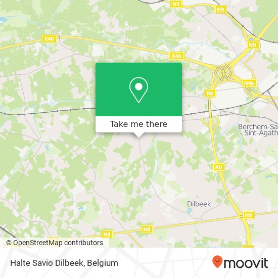 Halte Savio Dilbeek map