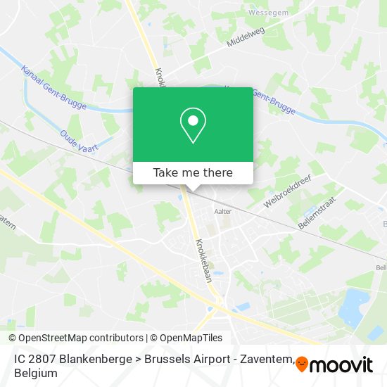 IC 2807 Blankenberge > Brussels Airport - Zaventem plan