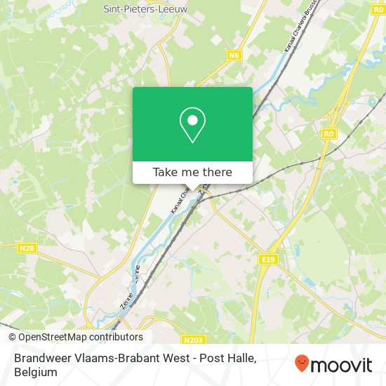 Brandweer Vlaams-Brabant West - Post Halle map