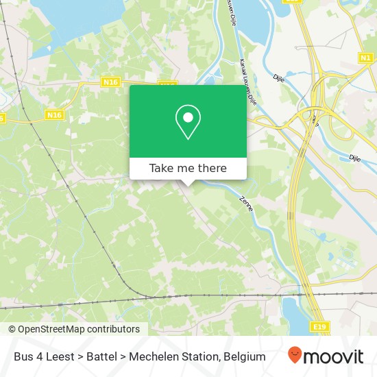 Bus 4 Leest > Battel > Mechelen Station plan