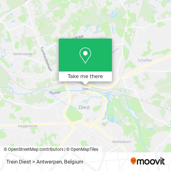 Trein Diest > Antwerpen map