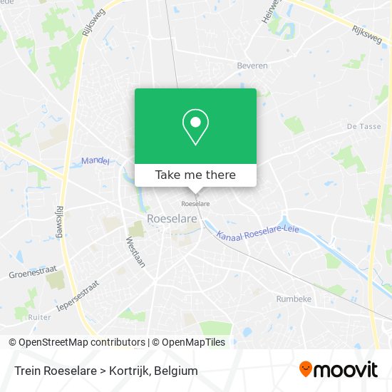 Trein Roeselare > Kortrijk plan