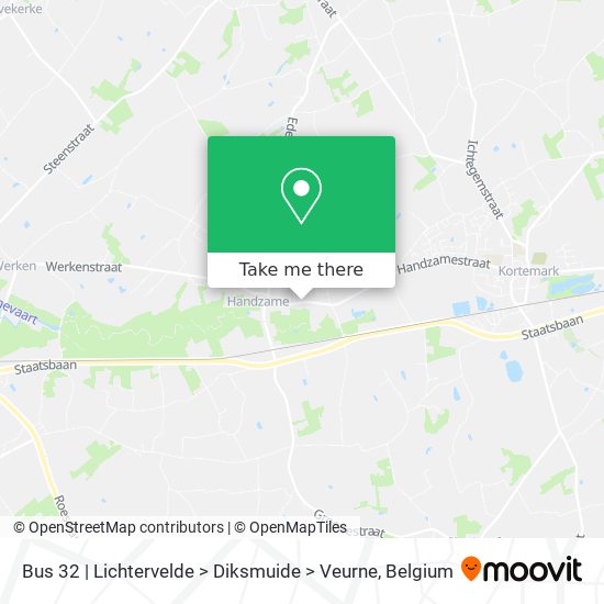 Bus 32 | Lichtervelde > Diksmuide > Veurne map
