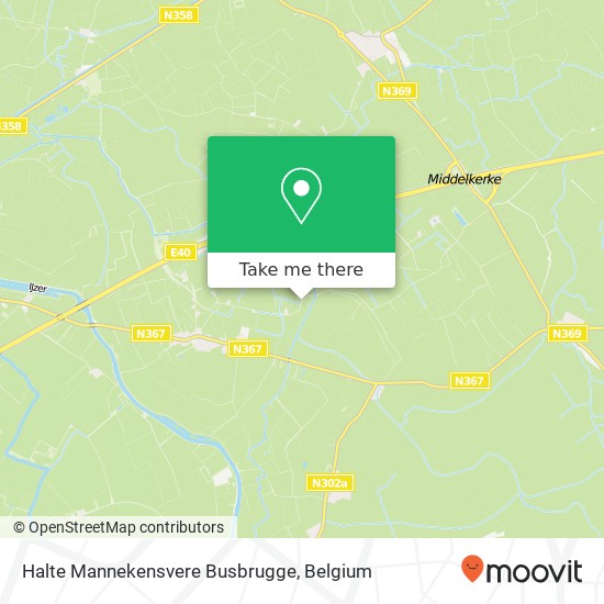 Halte Mannekensvere Busbrugge map