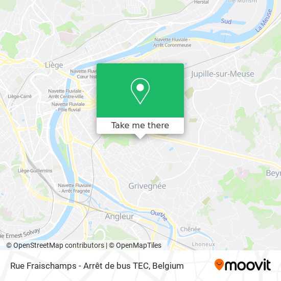 Rue Fraischamps - Arrêt de bus TEC plan