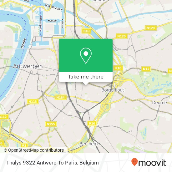 Thalys 9322 Antwerp To Paris map