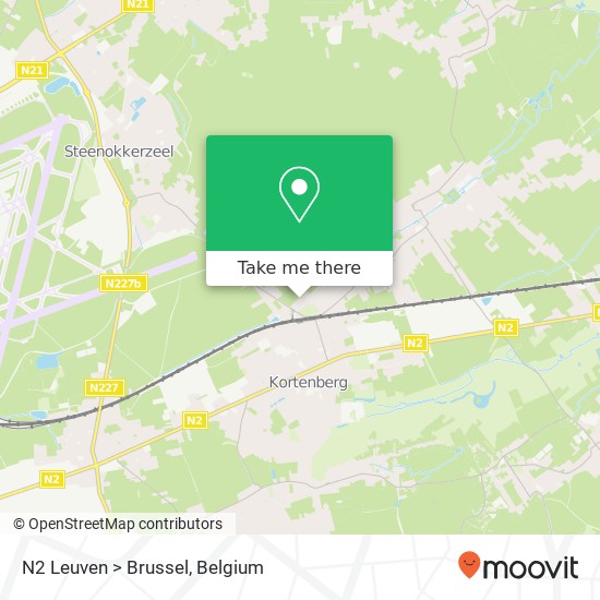 N2 Leuven > Brussel map