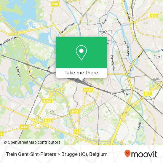 Trein Gent-Sint-Pieters > Brugge (IC) plan