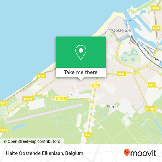 Halte Oostende Eikenlaan map