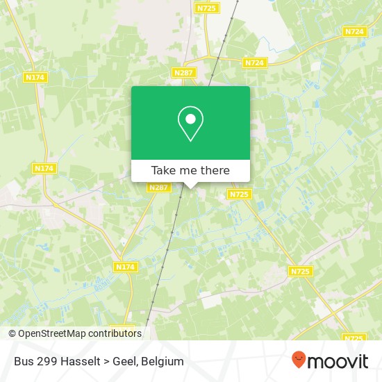 Bus 299 Hasselt > Geel plan