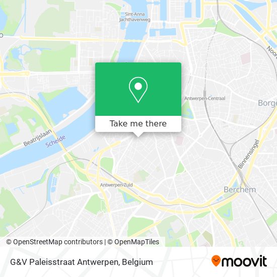 G&V Paleisstraat Antwerpen map