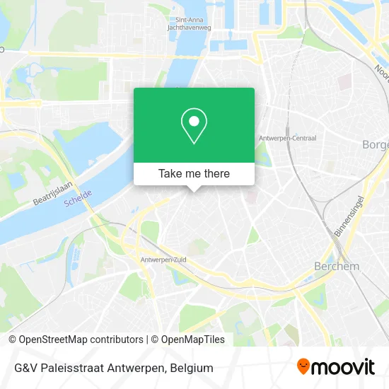 G&V Paleisstraat Antwerpen map