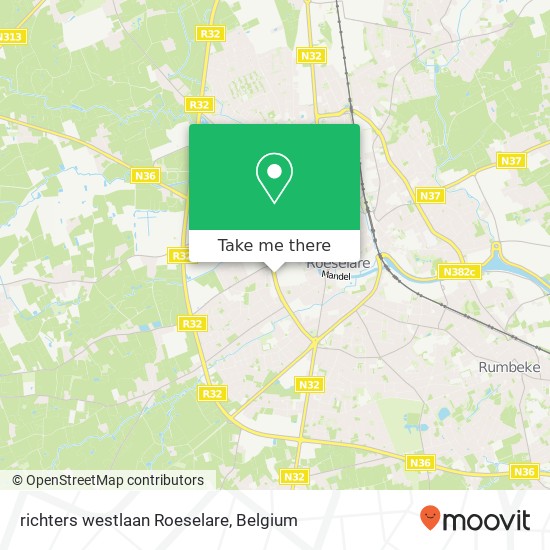 richters westlaan Roeselare map