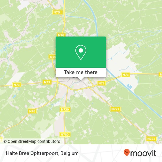 Halte Bree Opitterpoort map