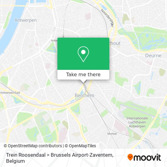 Trein Roosendaal > Brussels Airport-Zaventem plan