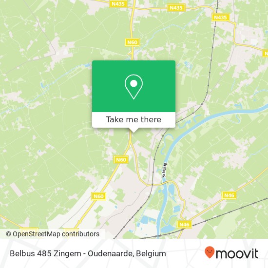 Belbus 485 Zingem - Oudenaarde map