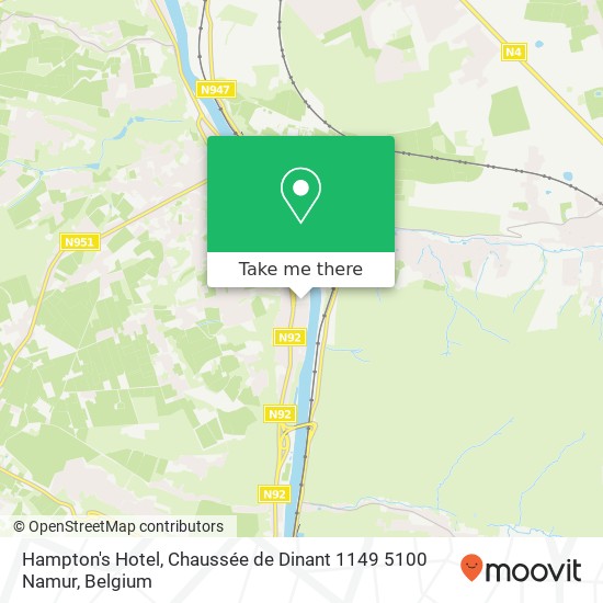 Hampton's Hotel, Chaussée de Dinant 1149 5100 Namur map