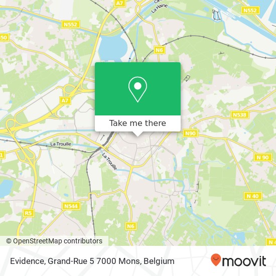 Evidence, Grand-Rue 5 7000 Mons plan