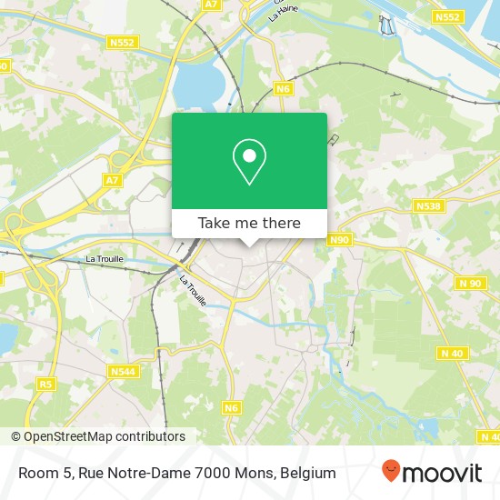 Room 5, Rue Notre-Dame 7000 Mons plan