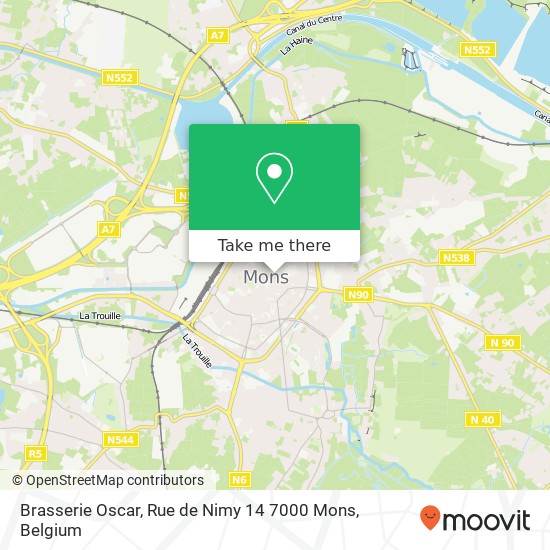 Brasserie Oscar, Rue de Nimy 14 7000 Mons plan