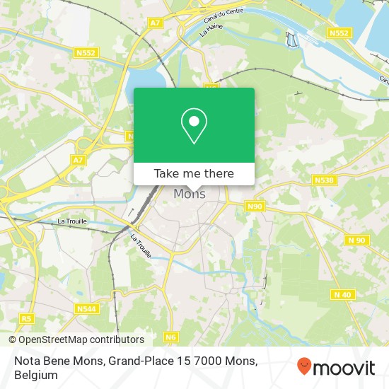 Nota Bene Mons, Grand-Place 15 7000 Mons map