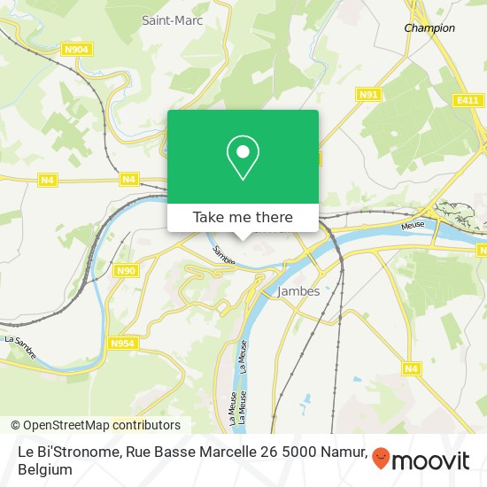 Le Bi'Stronome, Rue Basse Marcelle 26 5000 Namur map