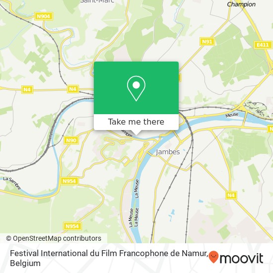 Festival International du Film Francophone de Namur map