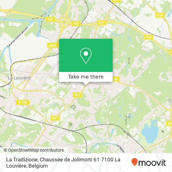 La Tradizione, Chaussée de Jolimont 61 7100 La Louvière plan