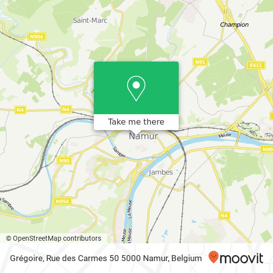 Grégoire, Rue des Carmes 50 5000 Namur plan