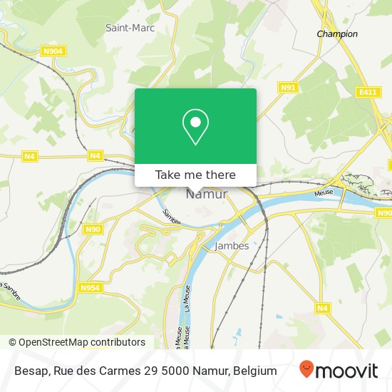 Besap, Rue des Carmes 29 5000 Namur map