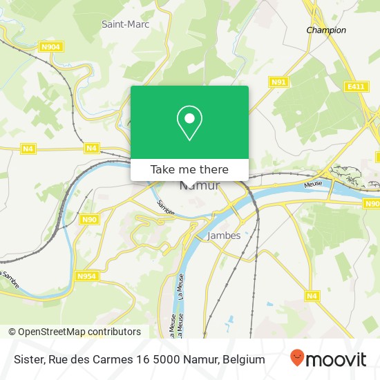 Sister, Rue des Carmes 16 5000 Namur plan