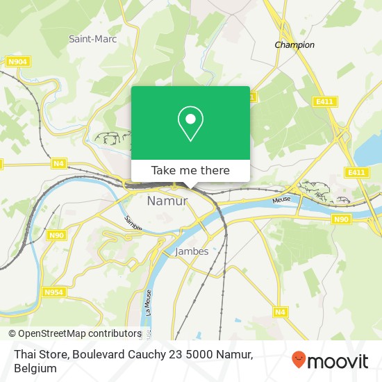 Thai Store, Boulevard Cauchy 23 5000 Namur plan