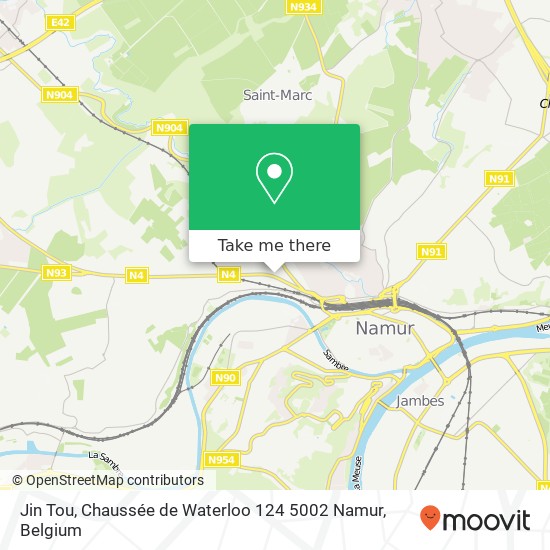 Jin Tou, Chaussée de Waterloo 124 5002 Namur plan