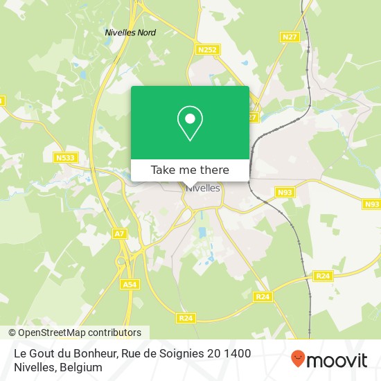 Le Gout du Bonheur, Rue de Soignies 20 1400 Nivelles map