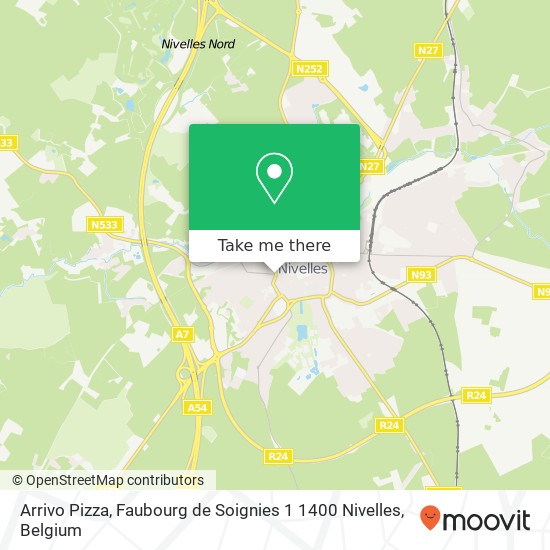 Arrivo Pizza, Faubourg de Soignies 1 1400 Nivelles map