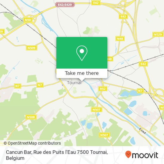 Cancun Bar, Rue des Puits l'Eau 7500 Tournai map