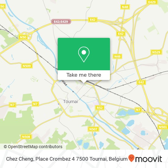 Chez Cheng, Place Crombez 4 7500 Tournai plan