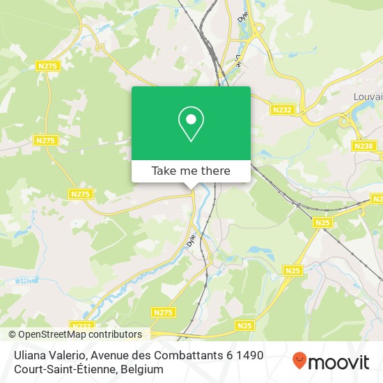 Uliana Valerio, Avenue des Combattants 6 1490 Court-Saint-Étienne map