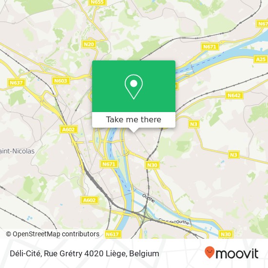 Déli-Cité, Rue Grétry 4020 Liège map