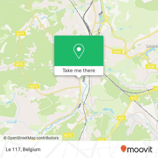 Le 117, Avenue Provinciale 1341 Ottignies-Louvain-la-Neuve map