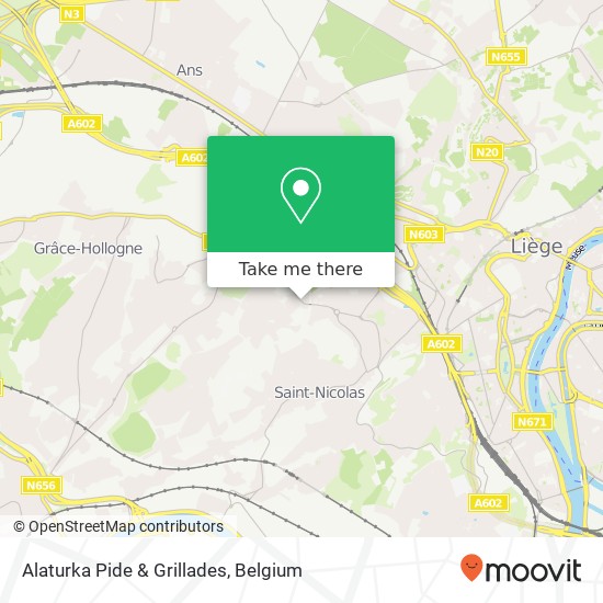 Alaturka Pide & Grillades, Rue Saint-Nicolas 460 4000 Liège map