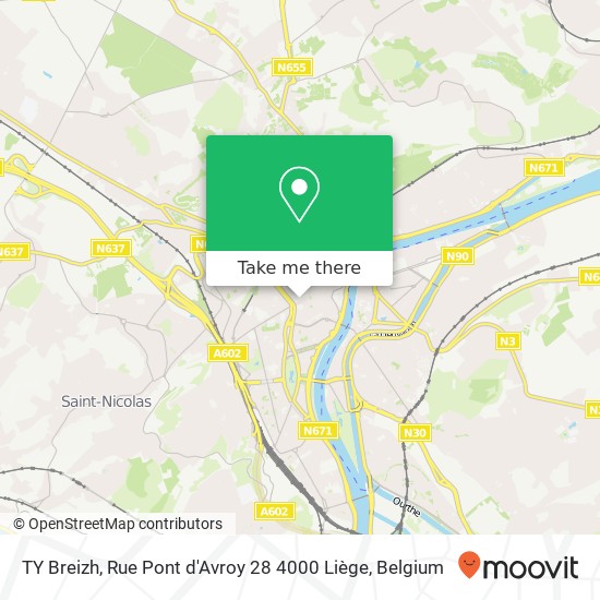 TY Breizh, Rue Pont d'Avroy 28 4000 Liège plan