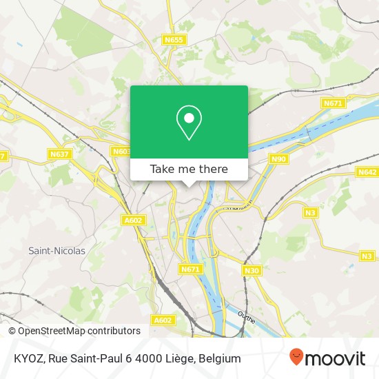 KYOZ, Rue Saint-Paul 6 4000 Liège plan