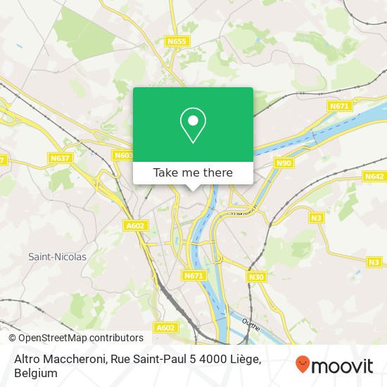 Altro Maccheroni, Rue Saint-Paul 5 4000 Liège map
