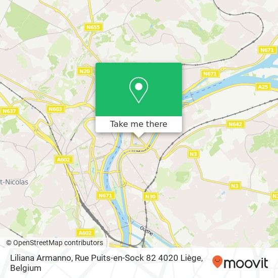 Liliana Armanno, Rue Puits-en-Sock 82 4020 Liège map