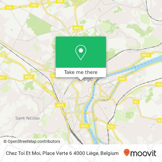 Chez Toi Et Moi, Place Verte 6 4000 Liège plan