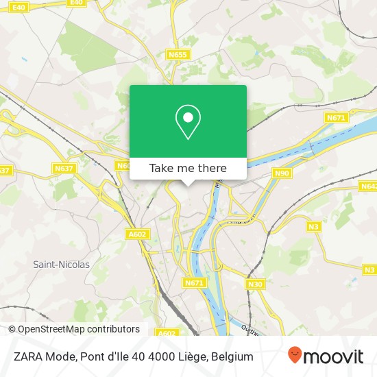 ZARA Mode, Pont d'Ile 40 4000 Liège map