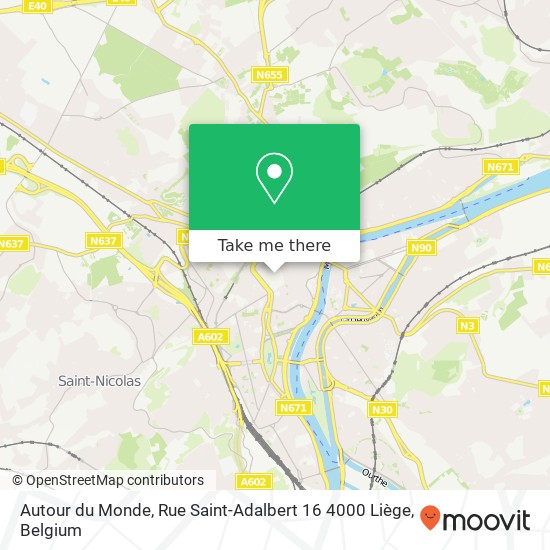 Autour du Monde, Rue Saint-Adalbert 16 4000 Liège plan