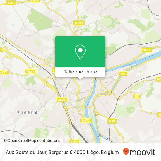 Aux Gouts du Jour, Bergerue 6 4000 Liège map